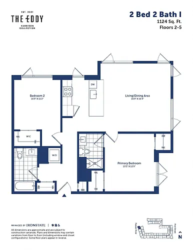 Floor plan 2 Bed 2 Bath I