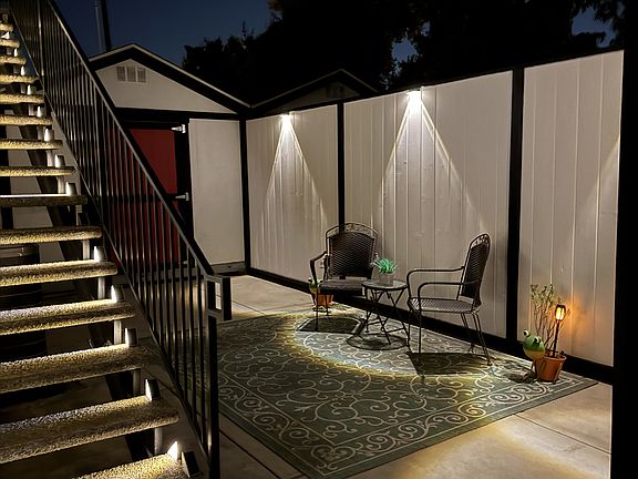 backyard and stairs to unit