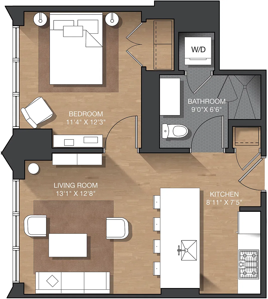 Floor plan C - 1B