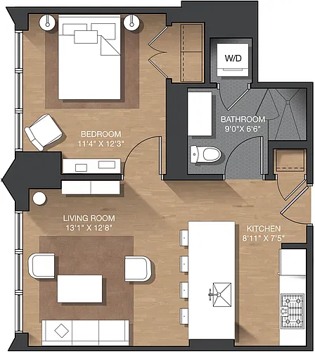 Floor plan C - 1B