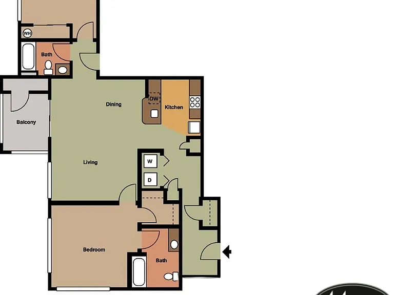 2x2 Deluxe with Garage l 1,174 sq ft l Floor Plans 2x2 Deluxe with Garage l 1,174 sq ft l Floor Plans