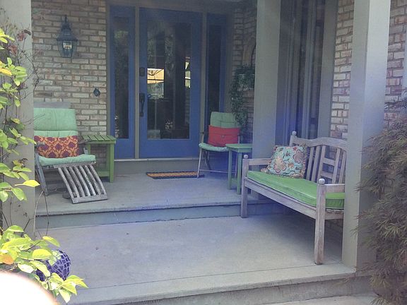 Front patio leads to entry