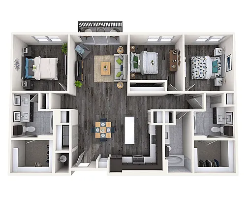 Floor plan Three Bedroom C3A