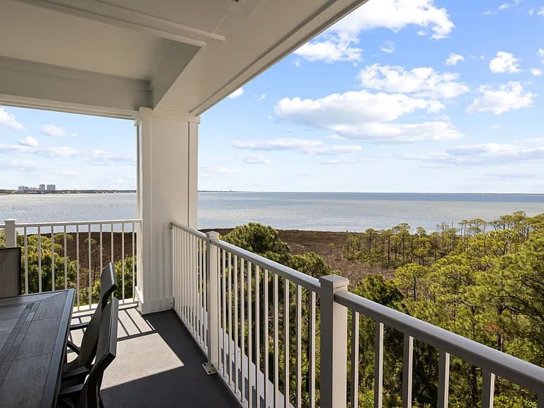 Sweeping bay views on balcony