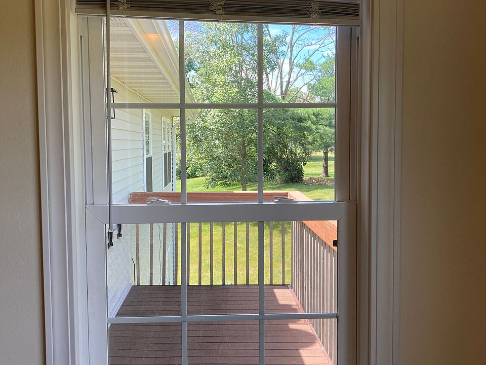 View of deck from kitchen dining area.