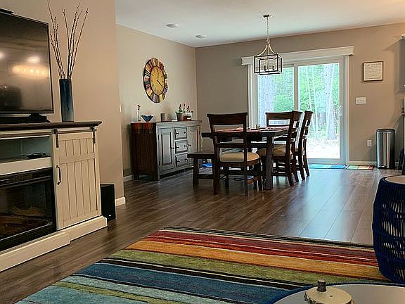 Living room into dining area