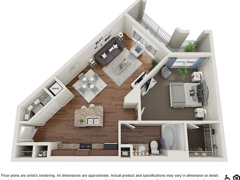 A3.1 - 1x1 floor plan Parkside at Avalon Park
