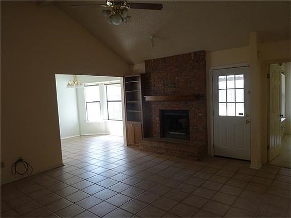 Family room and fireplace
