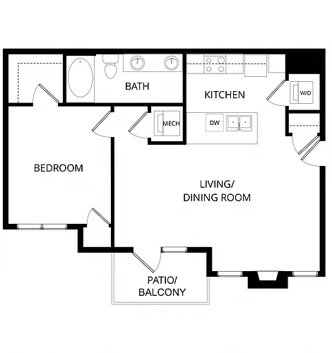 Floor plan 1x1 Aviator