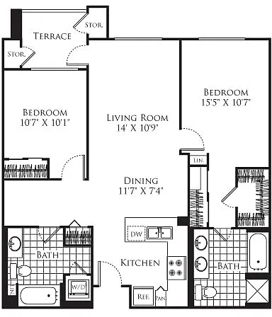 Floor plan 2 Bedroom FP