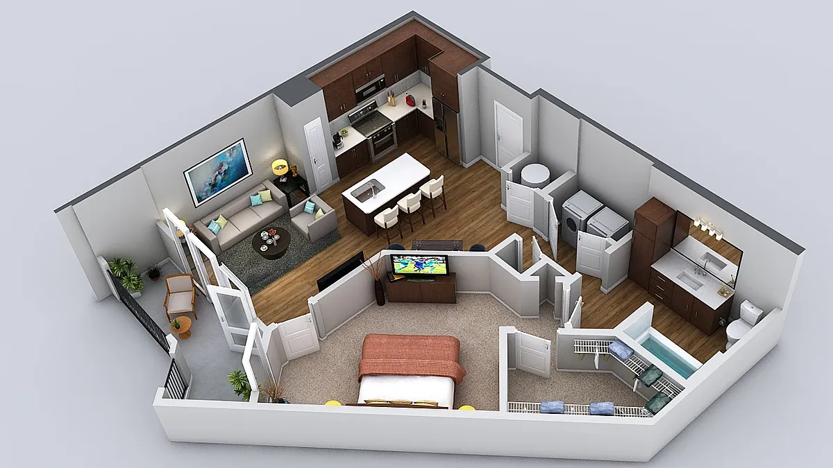 Floor plan 1 Bedroom 1 Bath