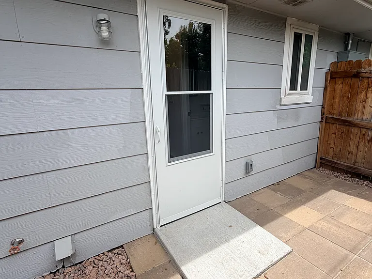 Rear door and patio