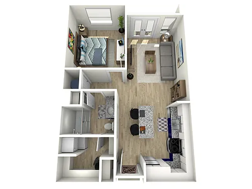 Floor plan 1 Bed, 1 Bath