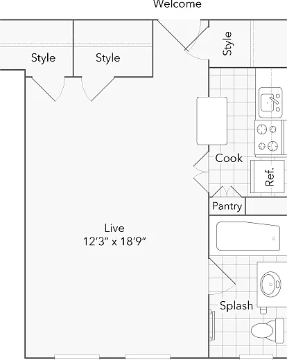 S7-Studio-447-sq-ft-Floorplan S7-Studio-447-sq-ft-Floorplan