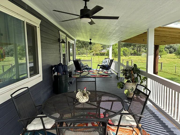 Back porch dining area