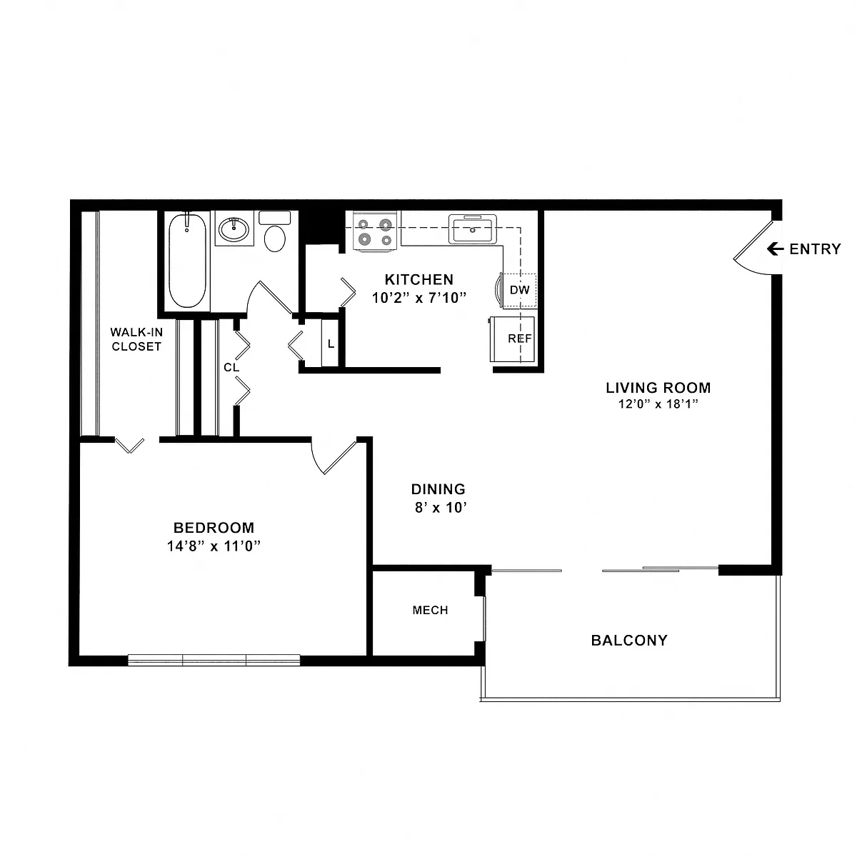 Floor plan 1 BDRM