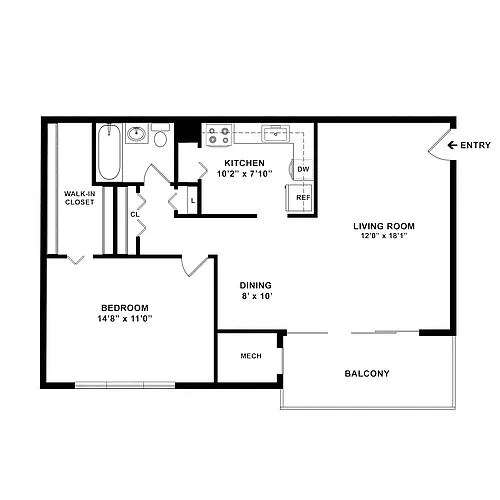 Floor plan 1 Bedroom