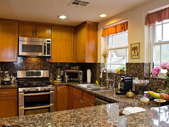 Kitchen open to the living room and with a great view of the
