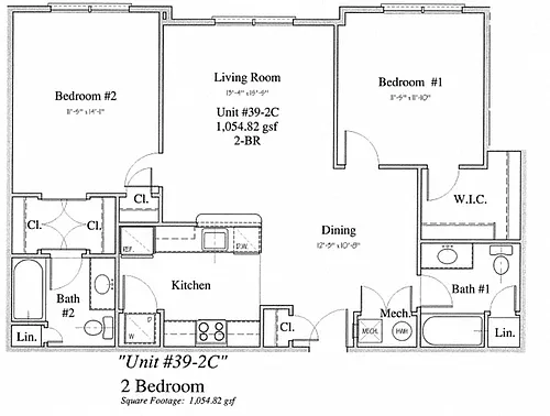 Floor plan 2 Bedroom/ 2 Bath