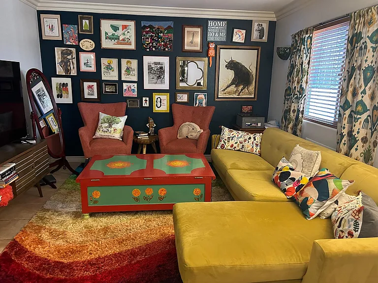 Living room with 65" television