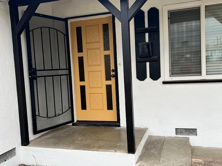 Front door with security gate