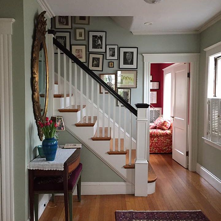 Hallway leads into TV room