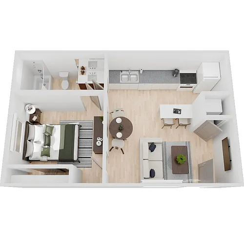 Floor plan 1 Bed 1 Bath 420