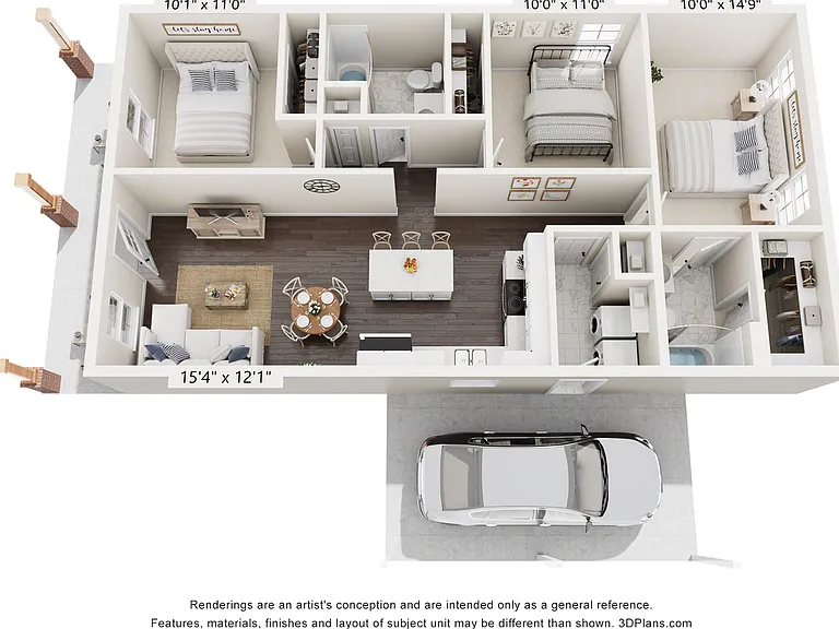 Three Bed / Two Bath - 1067 sq ft Three Bed / Two Bath - 1067 sq ft
