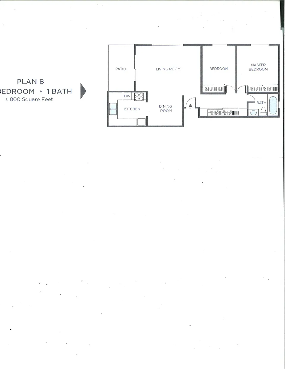 Floor plan 2 Bed 1 Bath U B