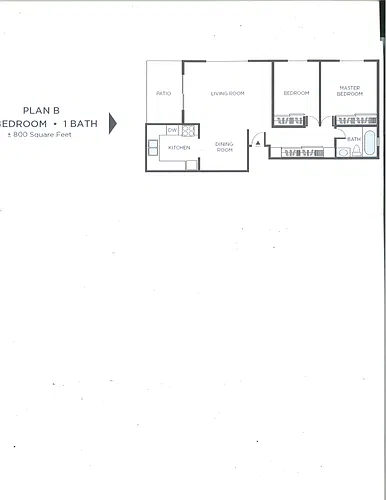 Floor plan 2 Bed 1 Bath U B