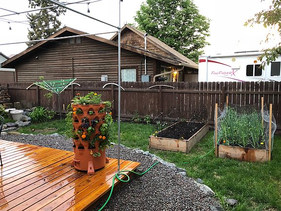 deck and gardens