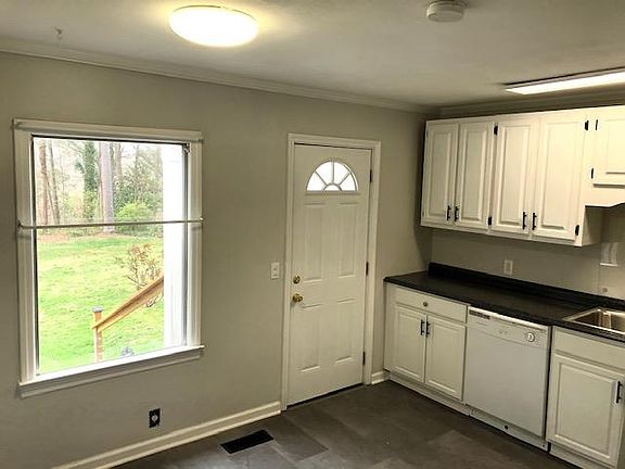Kitchen looking out into back yard