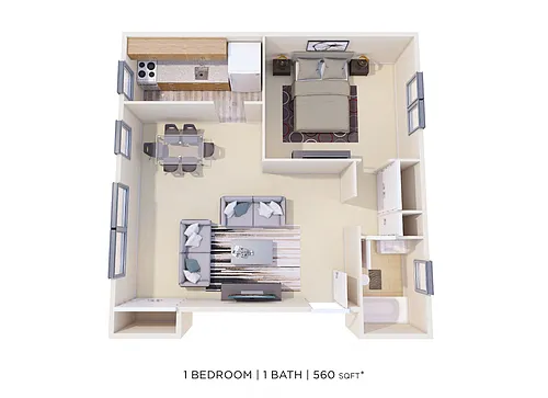 Floor plan One Bedroom