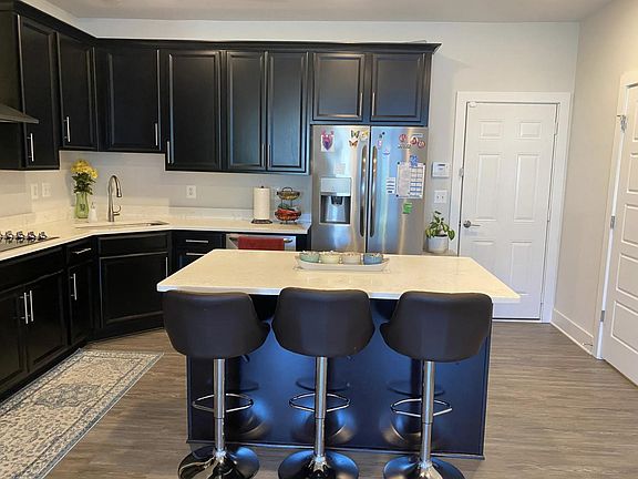 View of kitchen from the living room.