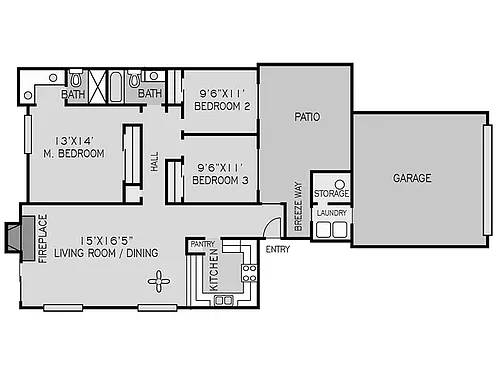Floor plan 3 BEDROOM FLAT G