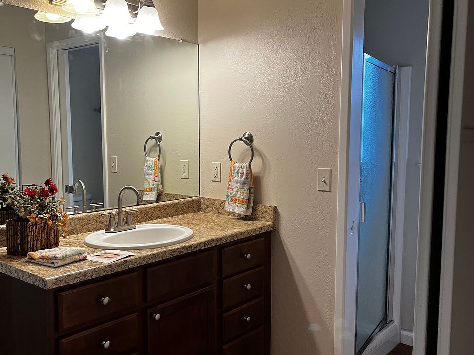 Primary bedroom bath has shower