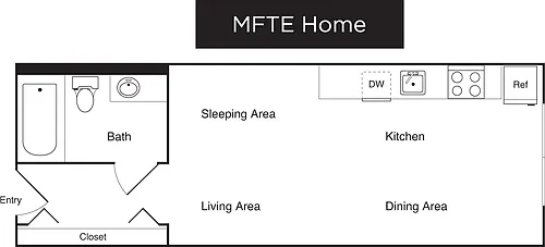 Floor plan Studio A- Income Restricted
