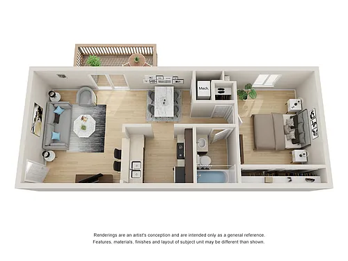 Floor plan 1BR/1BA - 1A