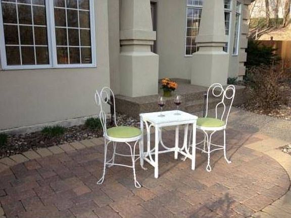 Patio overlooking pond