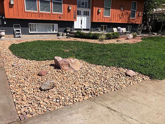New xeriscaping in front