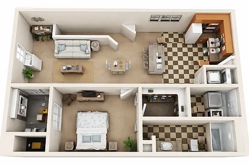 Floor plan Pike 1x1
