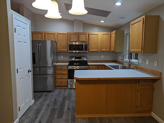 Kitchen with pantry.
