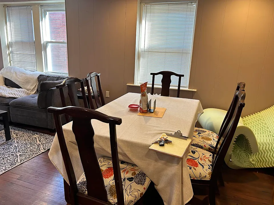 Dining area in oversized living room