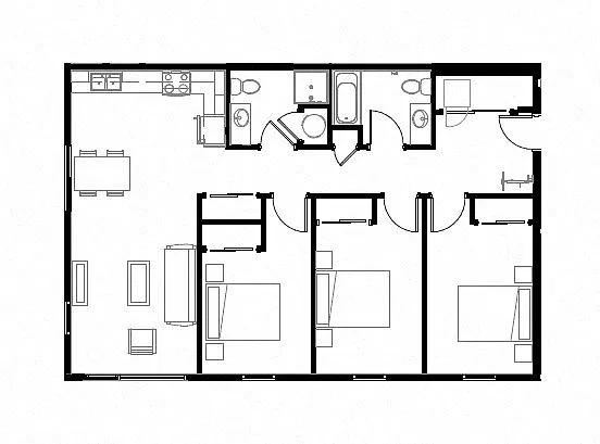 Floor plan Three-Bedroom