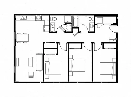 Floor plan Three-Bedroom
