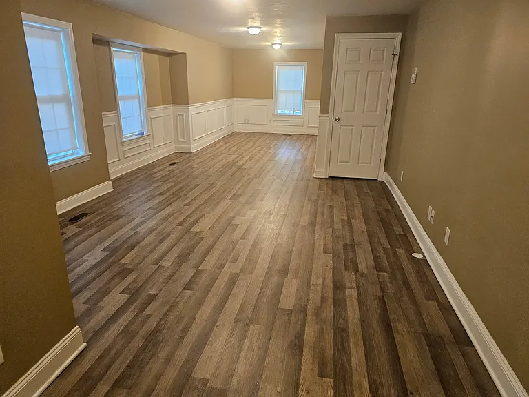 Living area with updated floors