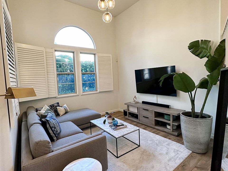 Living room with new light fixture