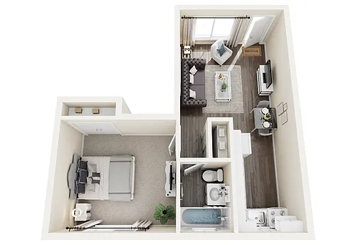 Floor plan 1 Bed 1 Bath