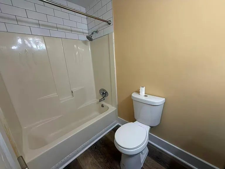 second bathroom shower with tub