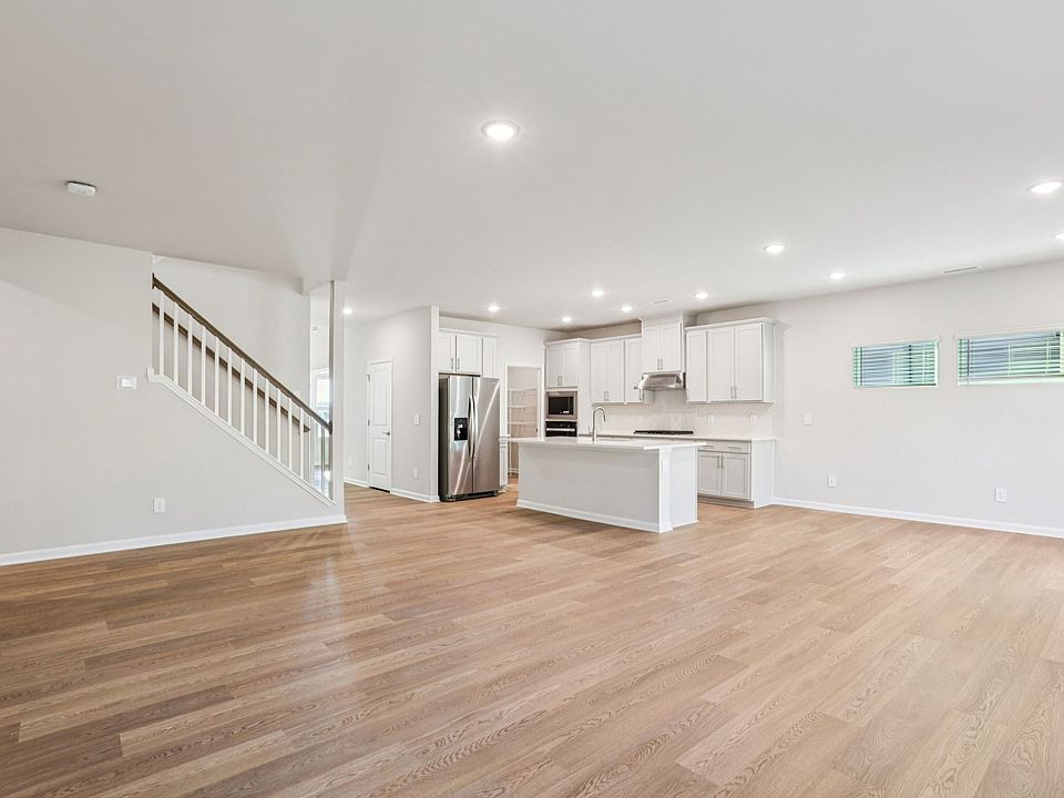 Great room in the Johnson floorplan at a Meritage Homes community in Garner, NC.